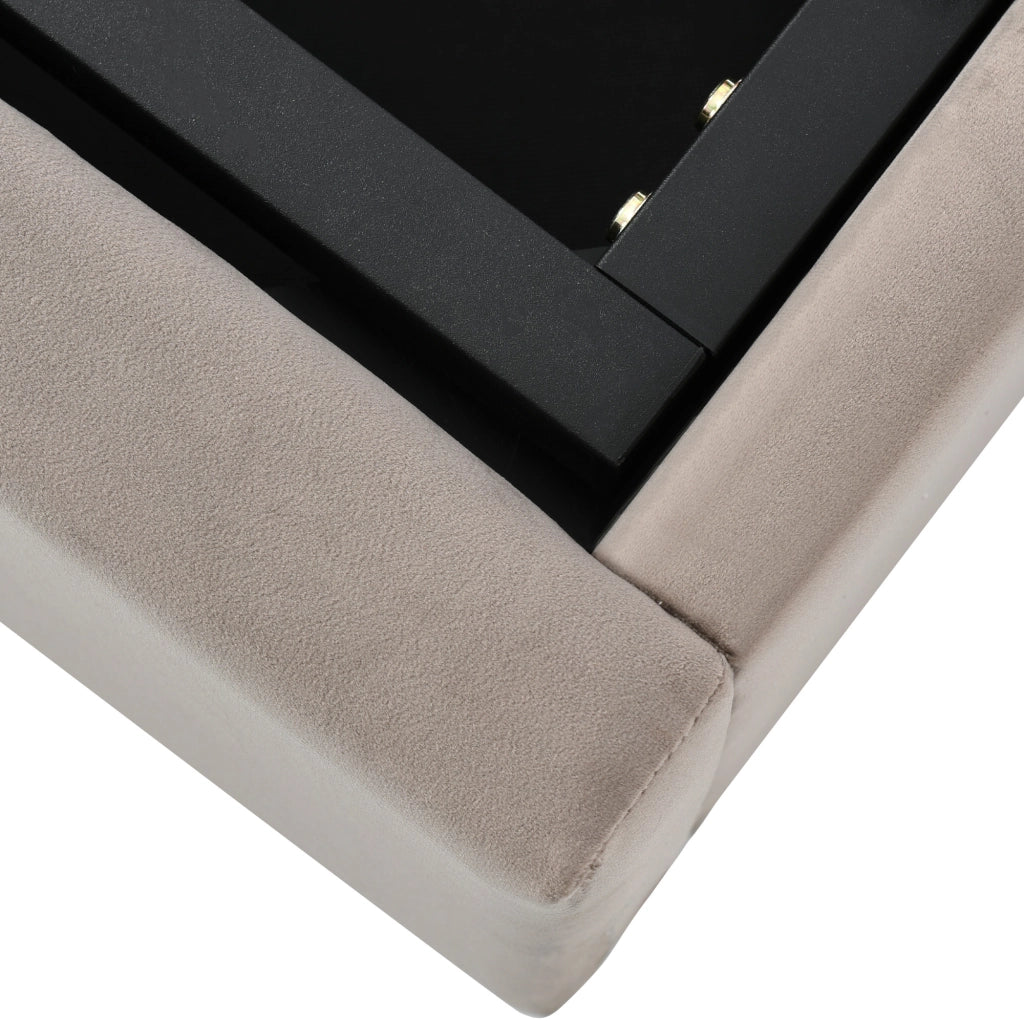 letto imbottito velluto grigio chiaro 140 x 200 cm