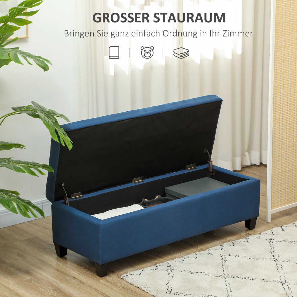Divano con cassetti ¨C zephmum ¨C blu, 125x49x41 cm