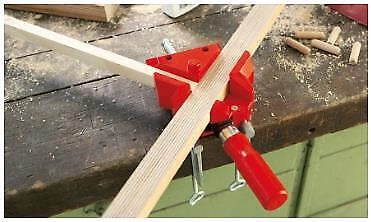 BESSEY WS3 Morsetto Angolare Auto-Regolante 2x55 mm Campo di Serraggio 30 mm Ganasce in Ghisa Manico in Legno colore Rosso