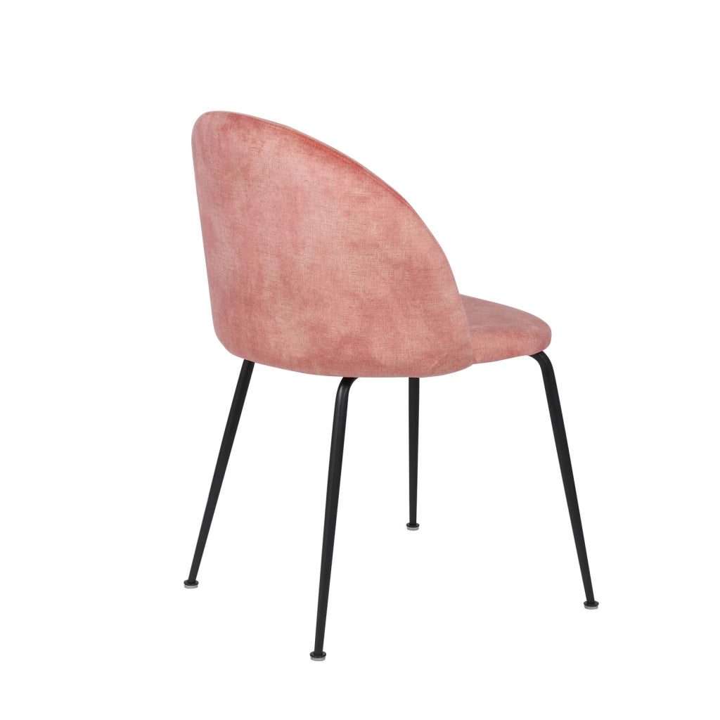 Sedia Calypso in Velluto Rosa Chiaro con Struttura in Metallo Antracite - Design Moderno ed Elegante per Interni - 45x55x79 cm