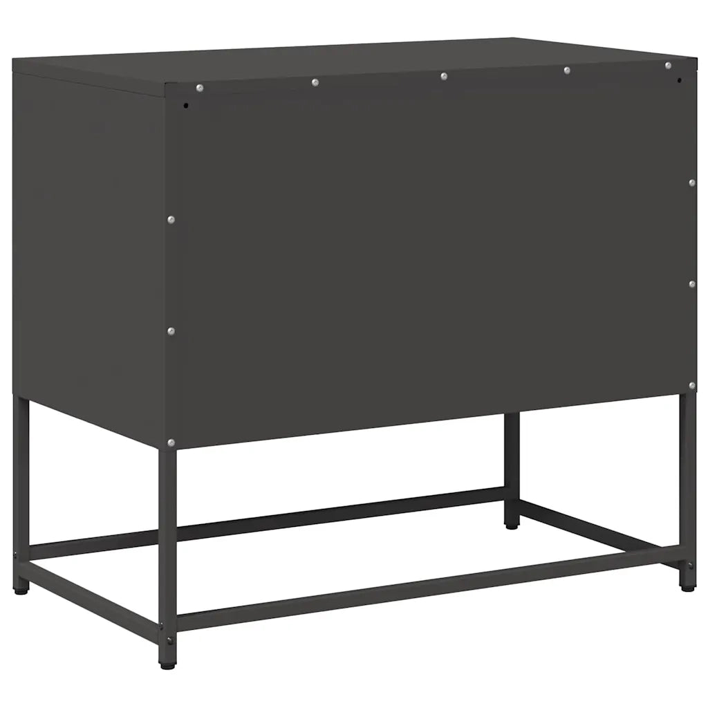 Mobile TV-Credenza per TV-Console TV Nero 68x39x60,5 cm in Acciaio 644134