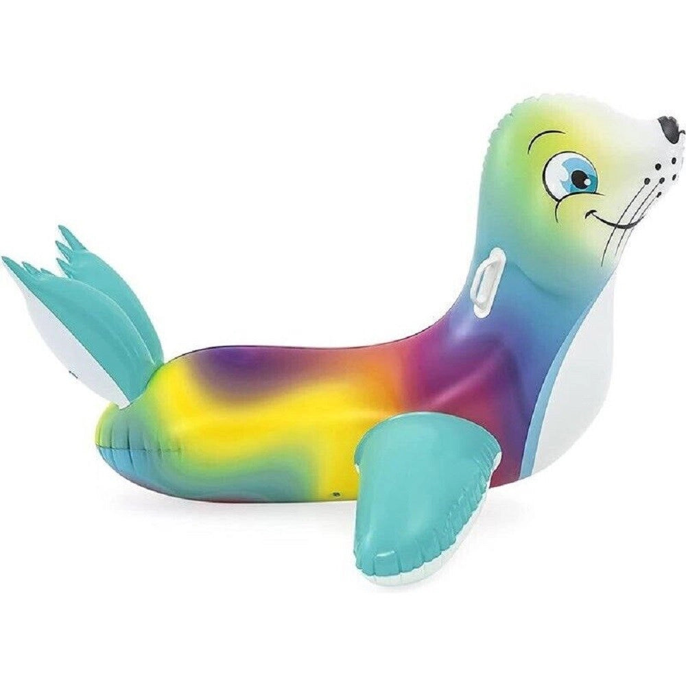 Trade Shop - Cavalcabile Gonfiabile A Forma Di Foca Allegra Bambini 157x114cm Maniglie 41479 -
