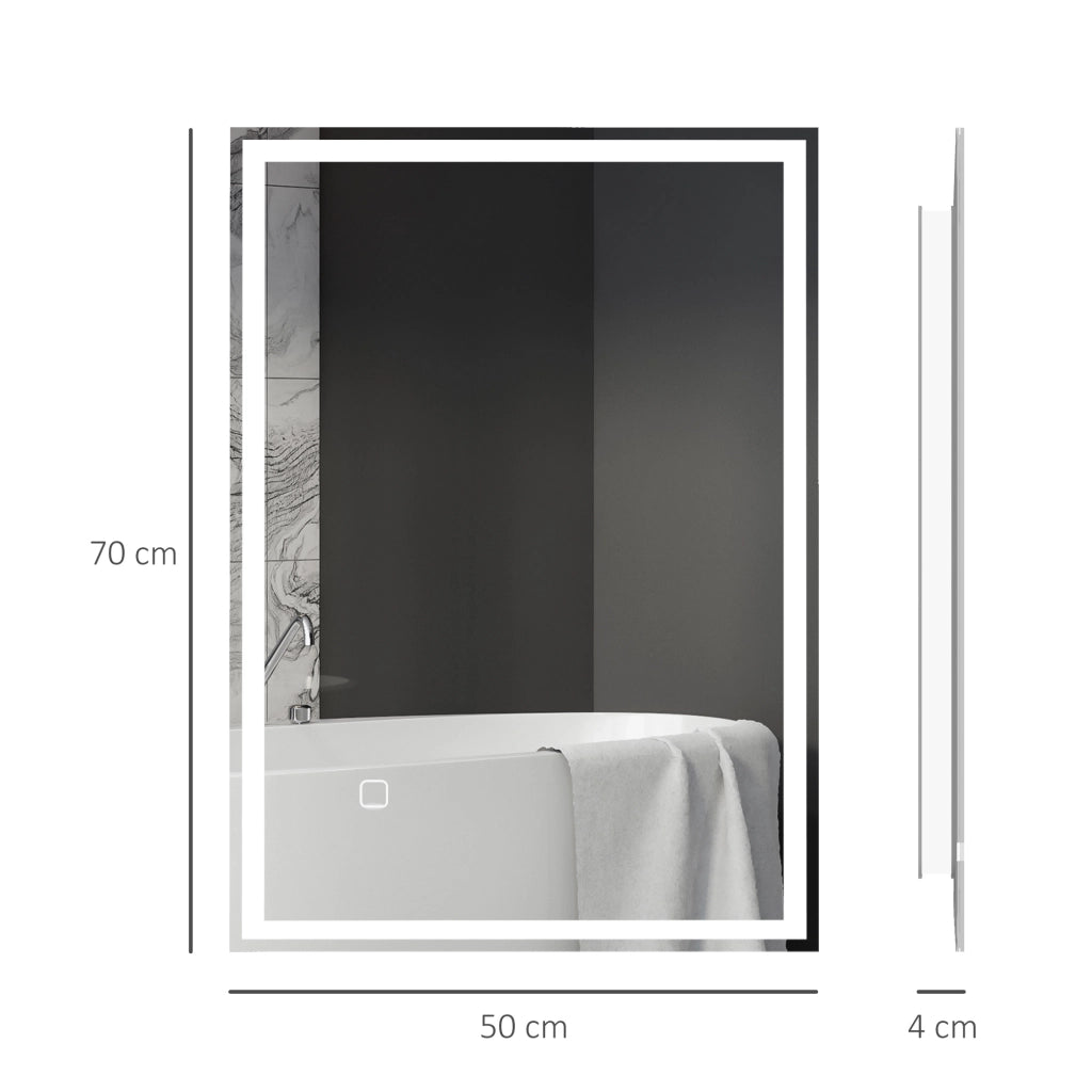 Specchio da Bagno con LED ¨C zephmum ¨C Bianco 60x80 cm