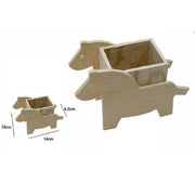 Trade Shop - 2 Pz Portapenne Contenitore Penne Matite Legno Naturale Decoupage Cavalli 53480a -