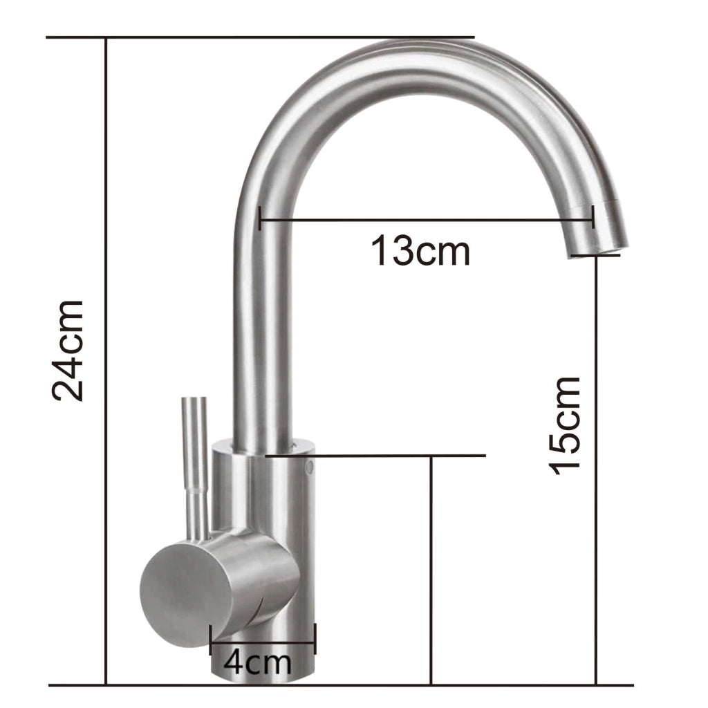 ZMH Miscelatore per lavabo  Lavabo Leva girevole ad alta pressione in acciaio inox