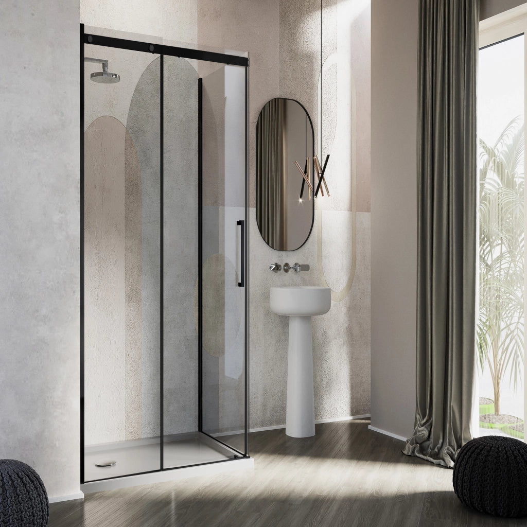 Box Doccia 90x130 CM 198 CM Vetro Trasparente 8 MM Versione Sinistra con EasyClean mod. Prime Bla Duo 1 Anta