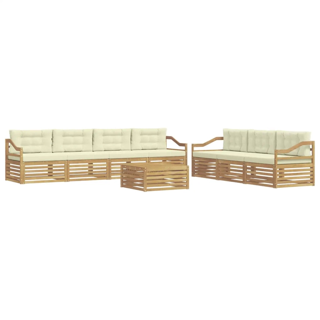 Set di divani da esterno 8 pz Bianco e Crema Poliestere 3390180
