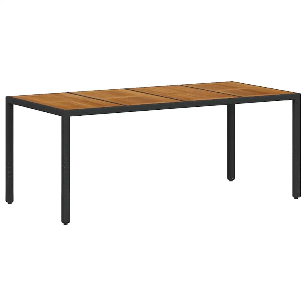 Set da Pranzo per Giardino 7 pcs Nero polyrattan 3365410