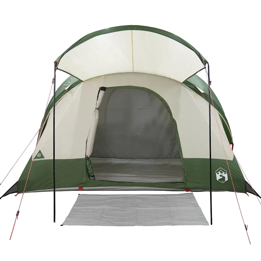 Tenda Familiare a Tunnel per 8 Persone-Tenda da campeggio Verde Impermeabile 236634