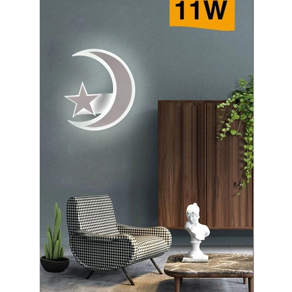Trade Shop - Applique Lampada Stella E Luna A Led Moderna 11w Tre Colorazione Di Luce E47-3c -