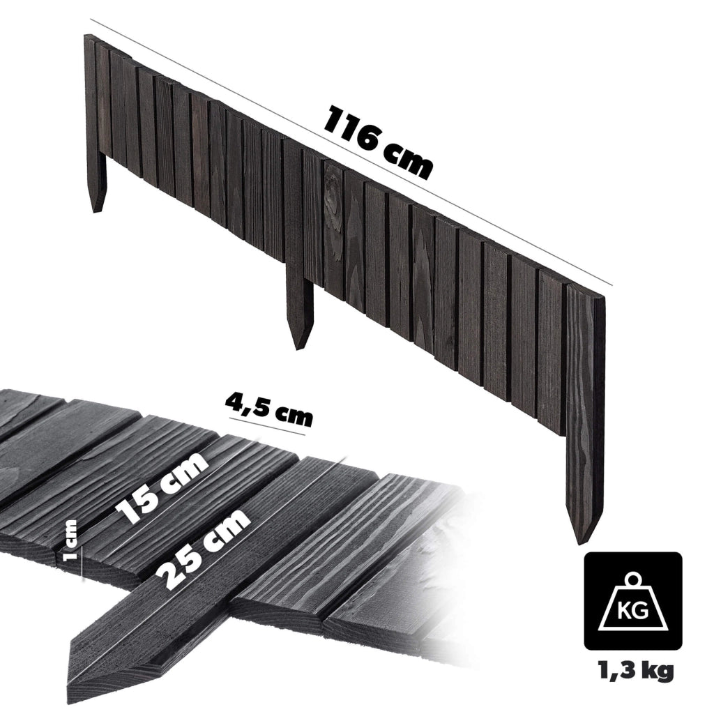 Recinzione da giardino in legno KADAX Palisade, infissa nel terreno, colore grigio, 15x116 cm.