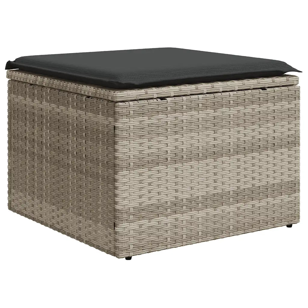 Set Divano da Giardino 8pz con Cuscini Grigio Chiaro Polyrattan
