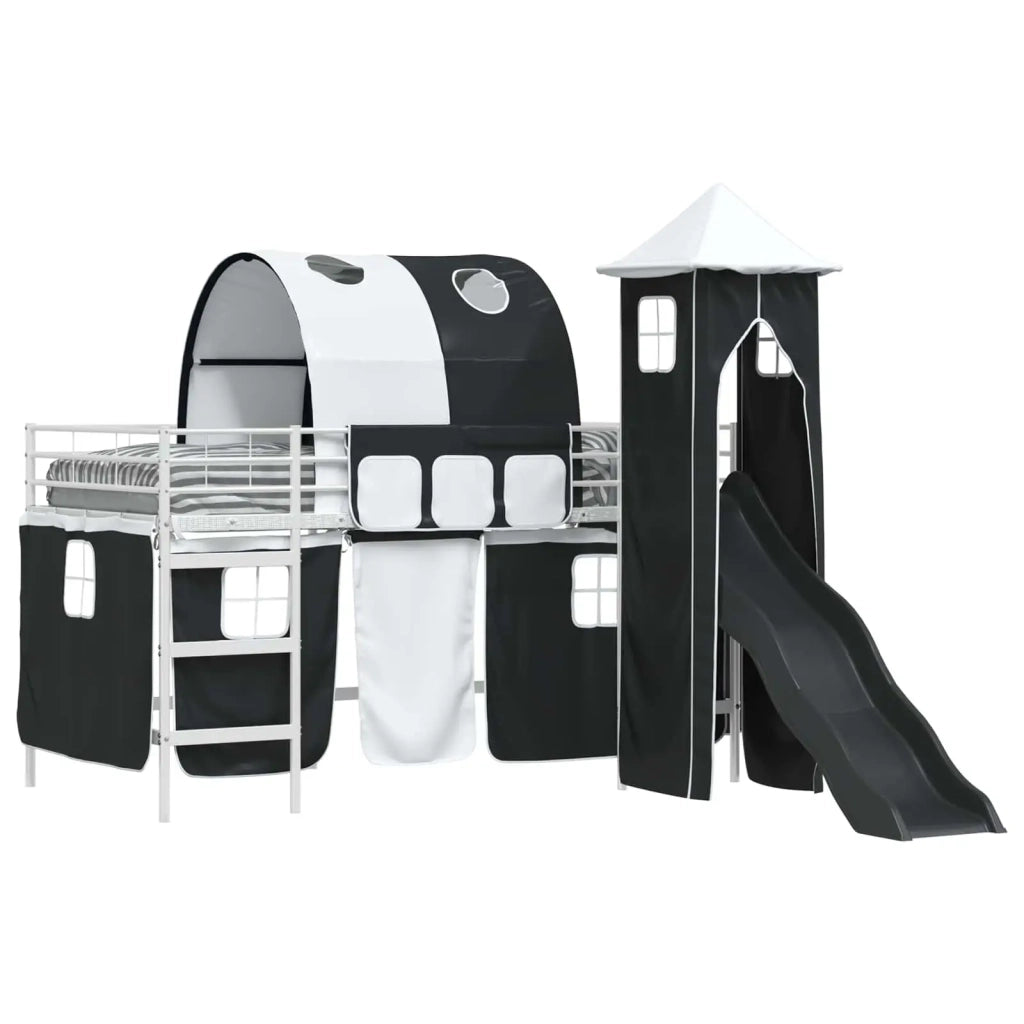 Struttura del letto loft per bambini Bianco e Nero 100 x 200 cm 42020897
