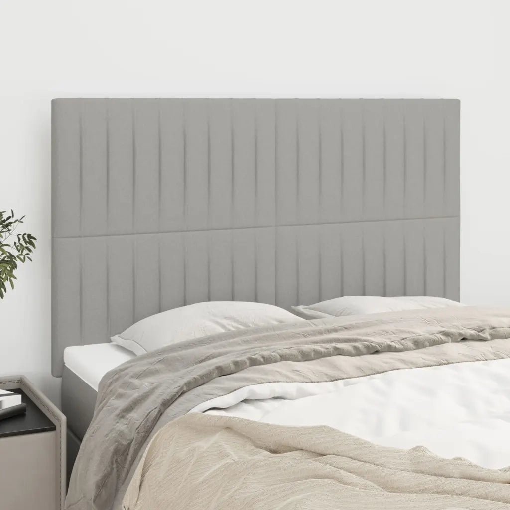 Testiera-Testata Decorativa Grigio Chiaro 144x5x118/128 cm Tessuto 967316