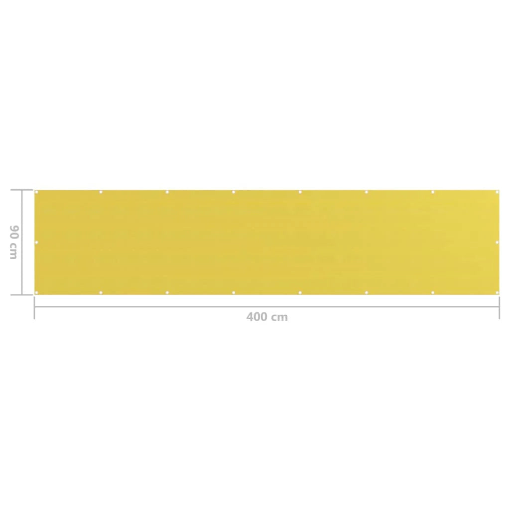 Schermo per balcone schermo per la privacy 90 x 400 cm HDPE giallo 02_0010201