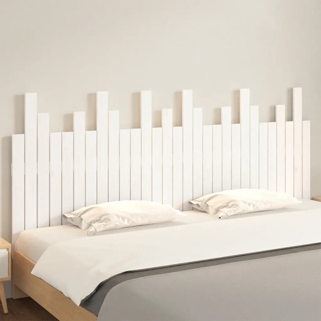 Testiera | Testata da Parete Bianca 185x3x80 cm in Legno Massello di Pino