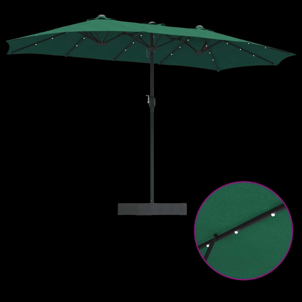 Ombrello da giardino Verde 385 x 209 x 244 cm Poliestere 42003284