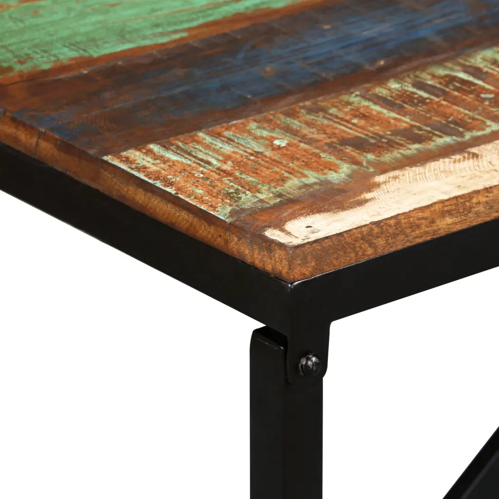 Panca-Sgabello in Legno Massello di Recupero 110x35x45 cm 781581
