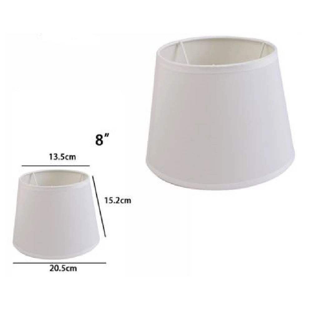 Trade Shop - Paralume Conico Cilindro Cappello Ricambio Per Lampada E Applique In Tessuto Tnt - Bianco   -8"   -