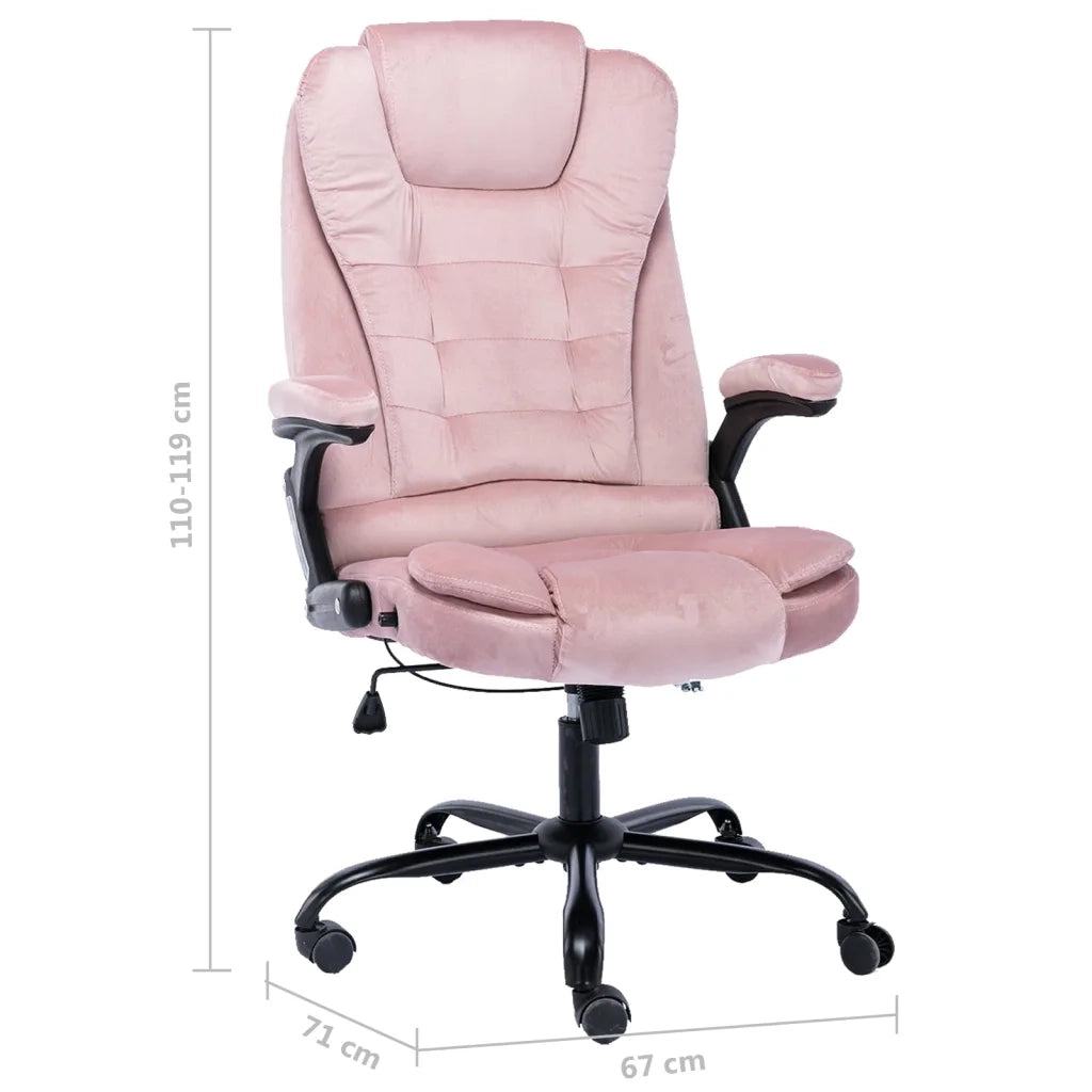 Sedia da Ufficio | Sedia da Gaming Rosa in Velluto