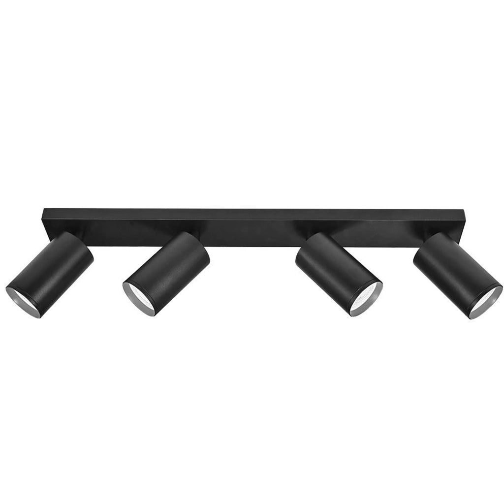 Plafoniera rettangolare applique LED 4 faretti lampade GU10 luci orientabile soffitto parete specchio 230V colore nero