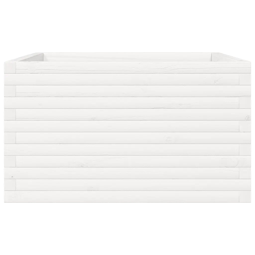 Fioriera da Giardino Bianca 80x80x45,5cm Legno Massello di Pino