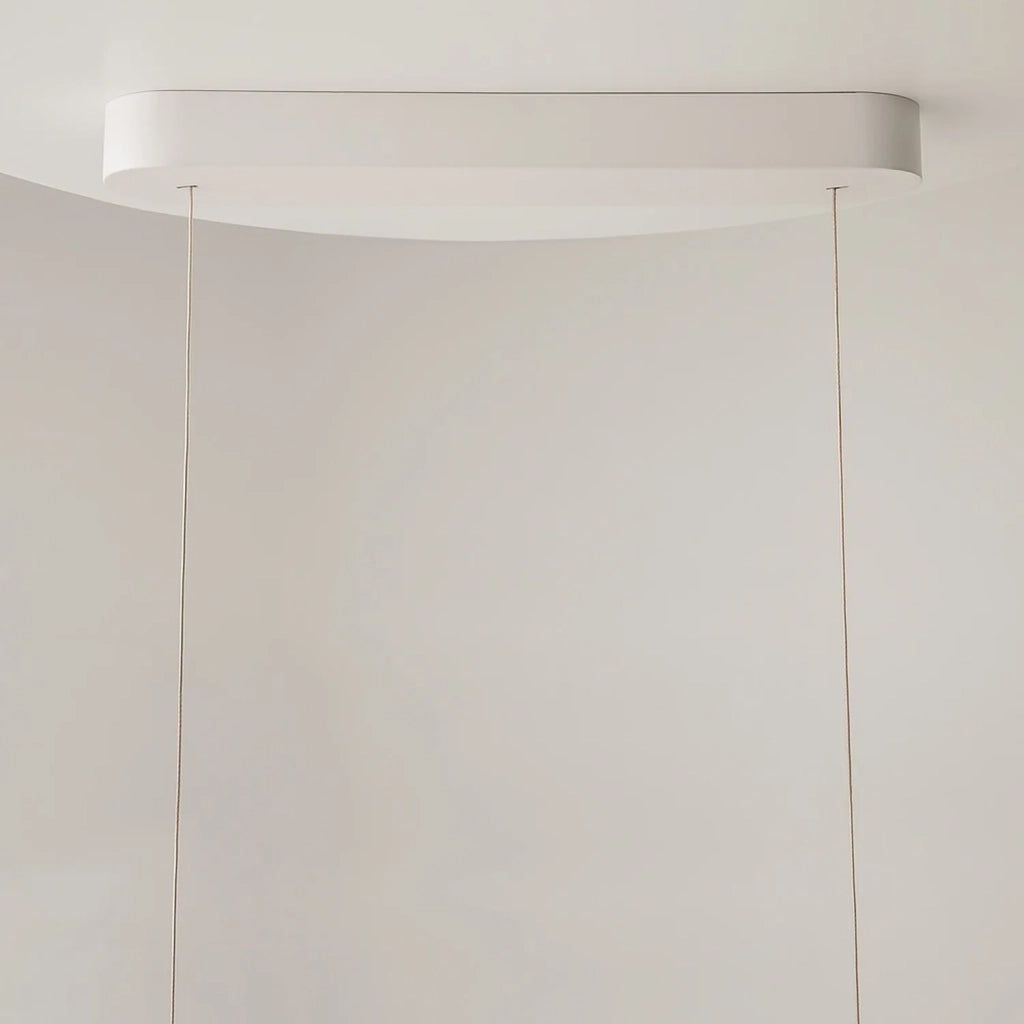 Lampadario Contemporaneo Spirito Metallo E Vetro Bianco 3 Luci Led 14W