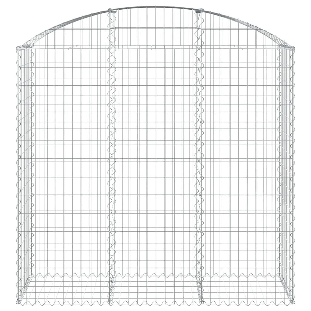 Cesto gabbione recinzione a gabbia muro di contenimento ad arco 150 x 50 x 140/160 cm ferro zincato argento 02_0039982