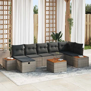 Set Divano da Giardino con cuscino 8 pcs Grigio polyrattan 3359646
