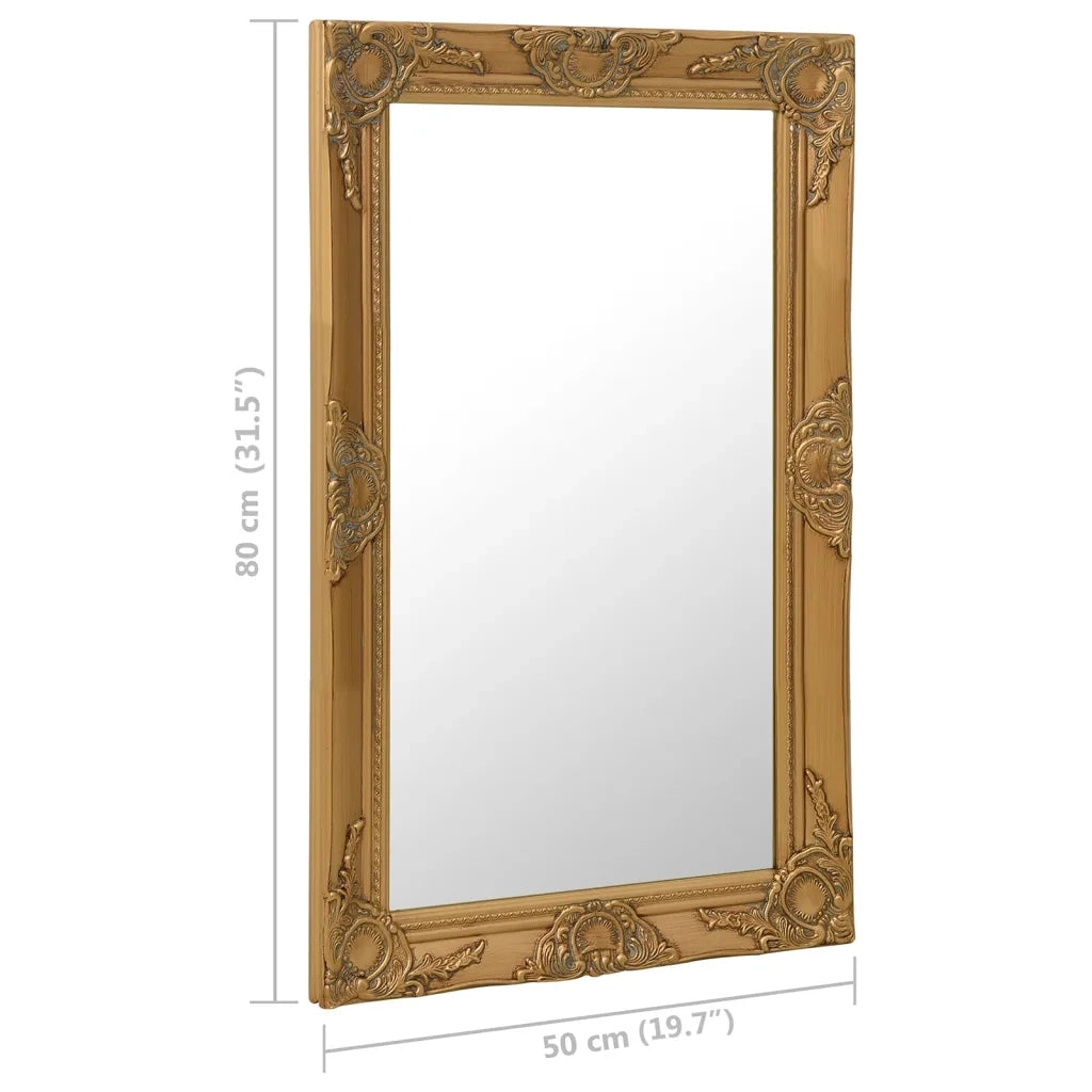 Specchio da Parete-Specchio a muro Stile Barocco 50x80 cm Oro