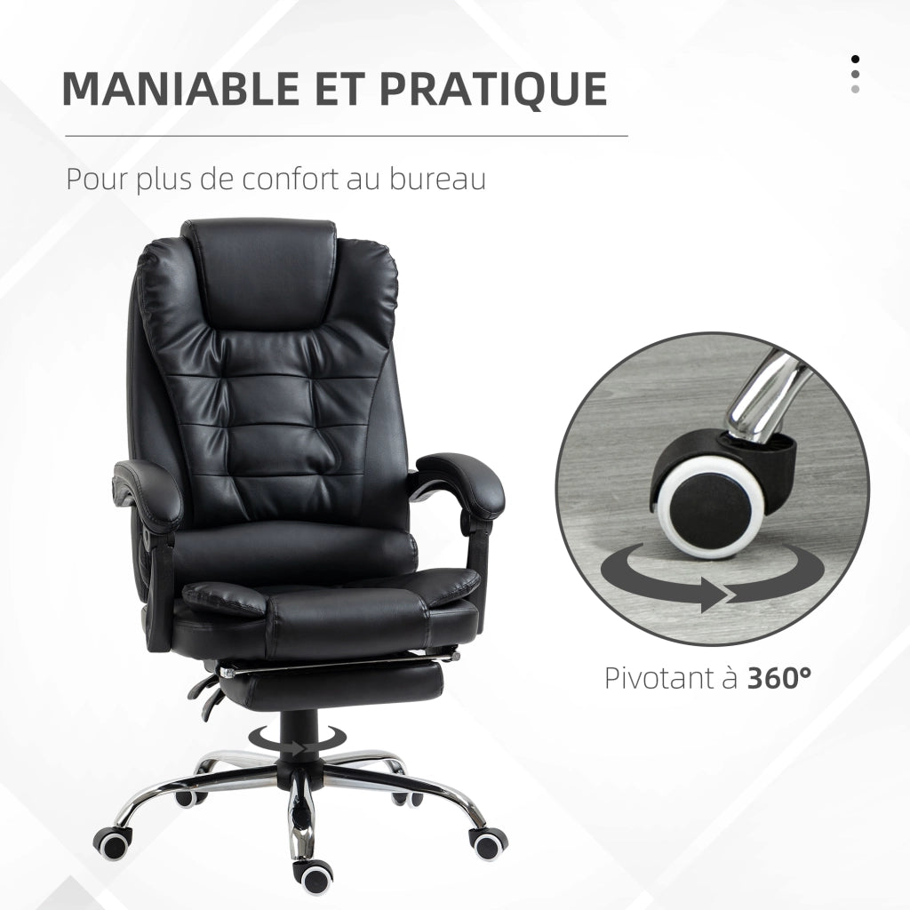 Sedia da ufficio manager reclinabile ¨C Minimal ¨C nero 64.5x69x117 cm