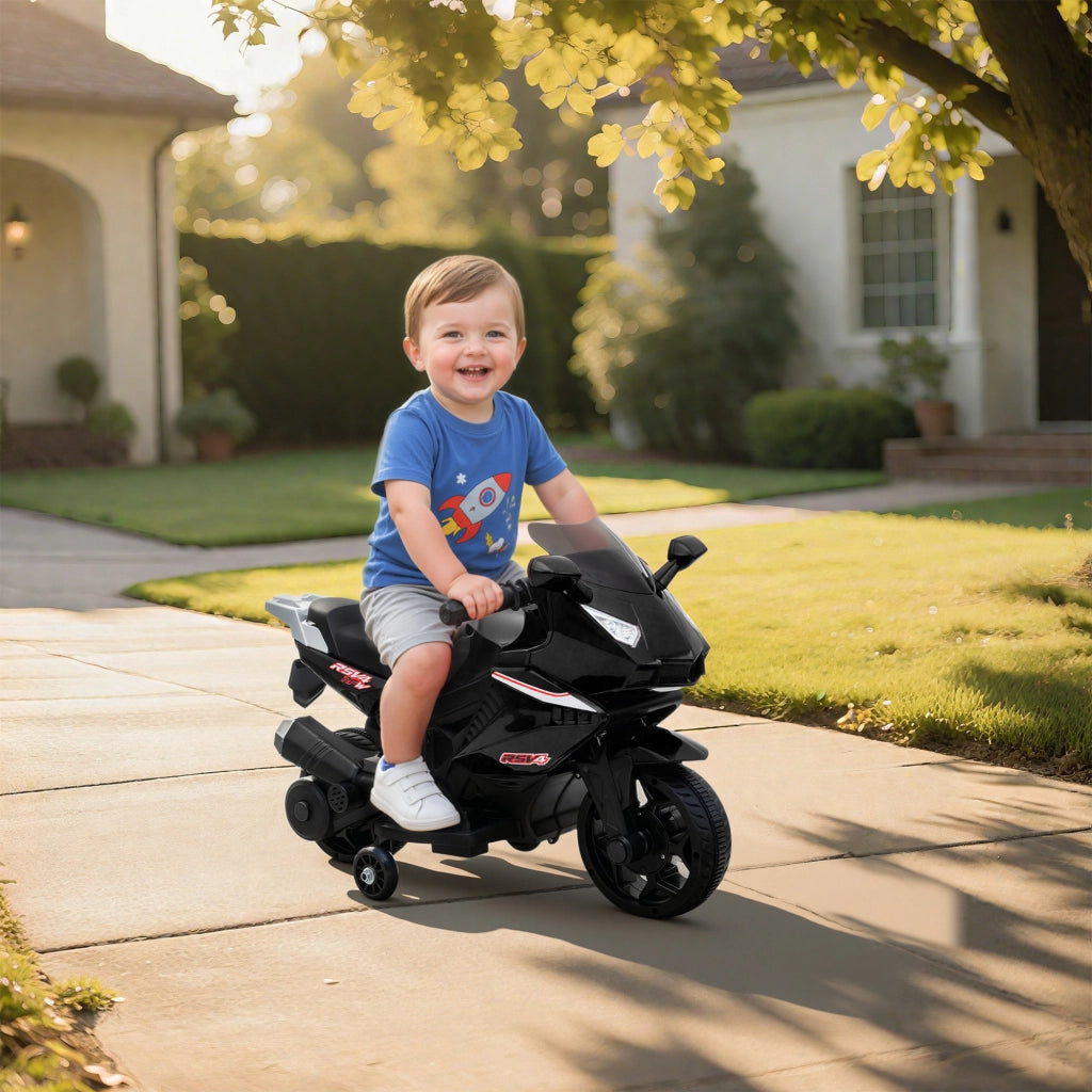 Moto Elettrica Bambini 6V ¨C Xylo ¨C Nero con Luci e Suoni 75x36x49cm
