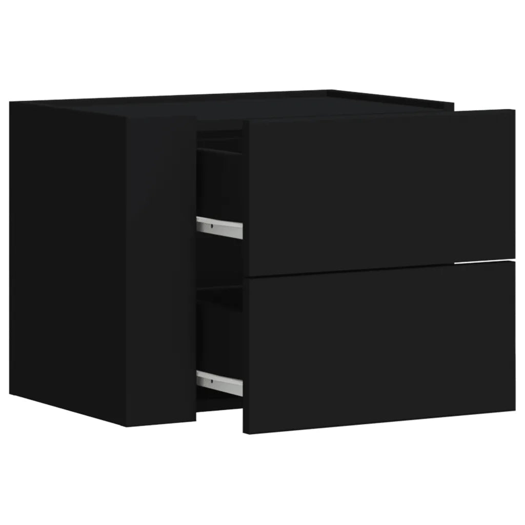 Comodino a Muro Nero 45x30x35 cm 848327