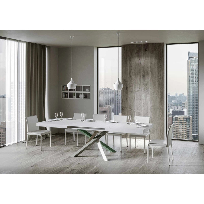 Tavolo allungabile 200/460x90 cm Volantis telaio Multicolore 4/A - Bianco Frassino