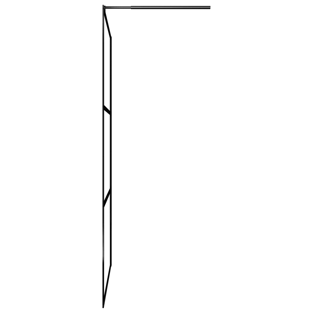 Parete Doccia Walk-in in Vetro Trasparente ESG Nera 100x195 cm 149150