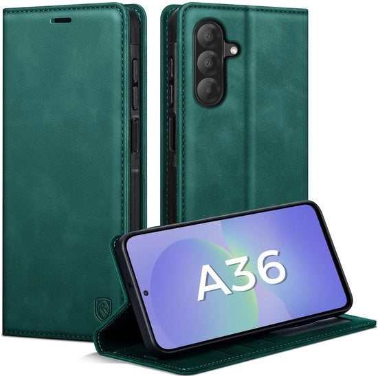 Custodia in pelle per Galaxy A36 - 360° protezione - chiusura magnetica - design a forma di portafoglio - custodia con portafoglio in PU - manuale