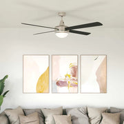 Ventilatore da soffitto con luce e telecomando Ø 130 cm Nero 42035649