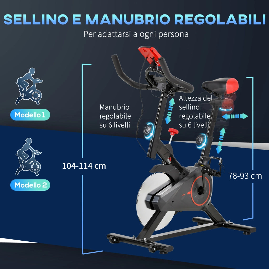 Cyclette da Camera ¨C Xylo ¨C Resistenza Regolabile, Monitor LCD, Sensore Cardio, Volano 6kg, Max 100kg