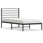 Letto singolo | Letto per adulti | Giroletto con Testiera in Metallo Nero 107x203 cm