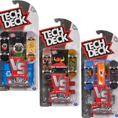 Tech Deck, Plan B Skateboards, Serie Versus, Confezione da 2 Fingerboard da Collezione e Set di Ostacoli, Miniskate,1 mo