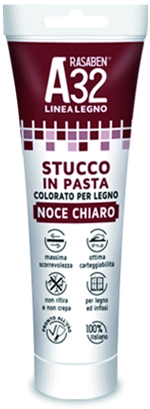 Rasaben STUCCO IN PASTA COLORATO PER LEGNO A32 NOCE CHIARO ml. 150 6.00 pz