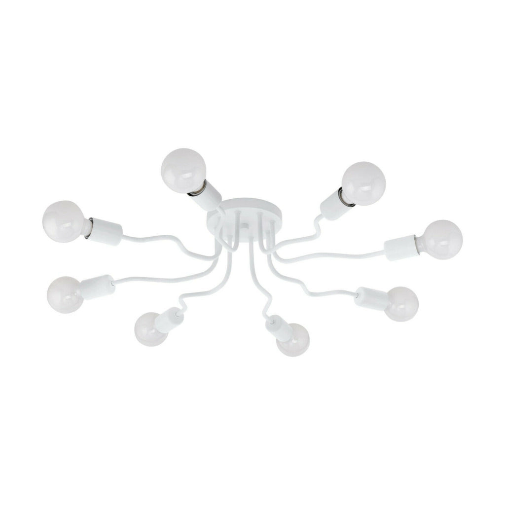 Lampdario da Soffitto Plafoniera Lampada 8 Luci E27 Bianco Orazio Plafone EGLO