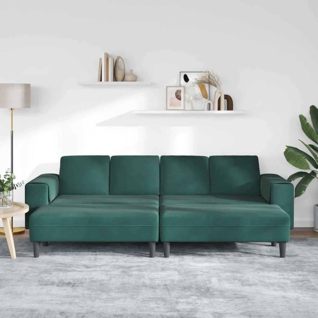 Divano per Soggiorno 3 pcs Verde Scuro 250 x 188 x 76 cm 3335124