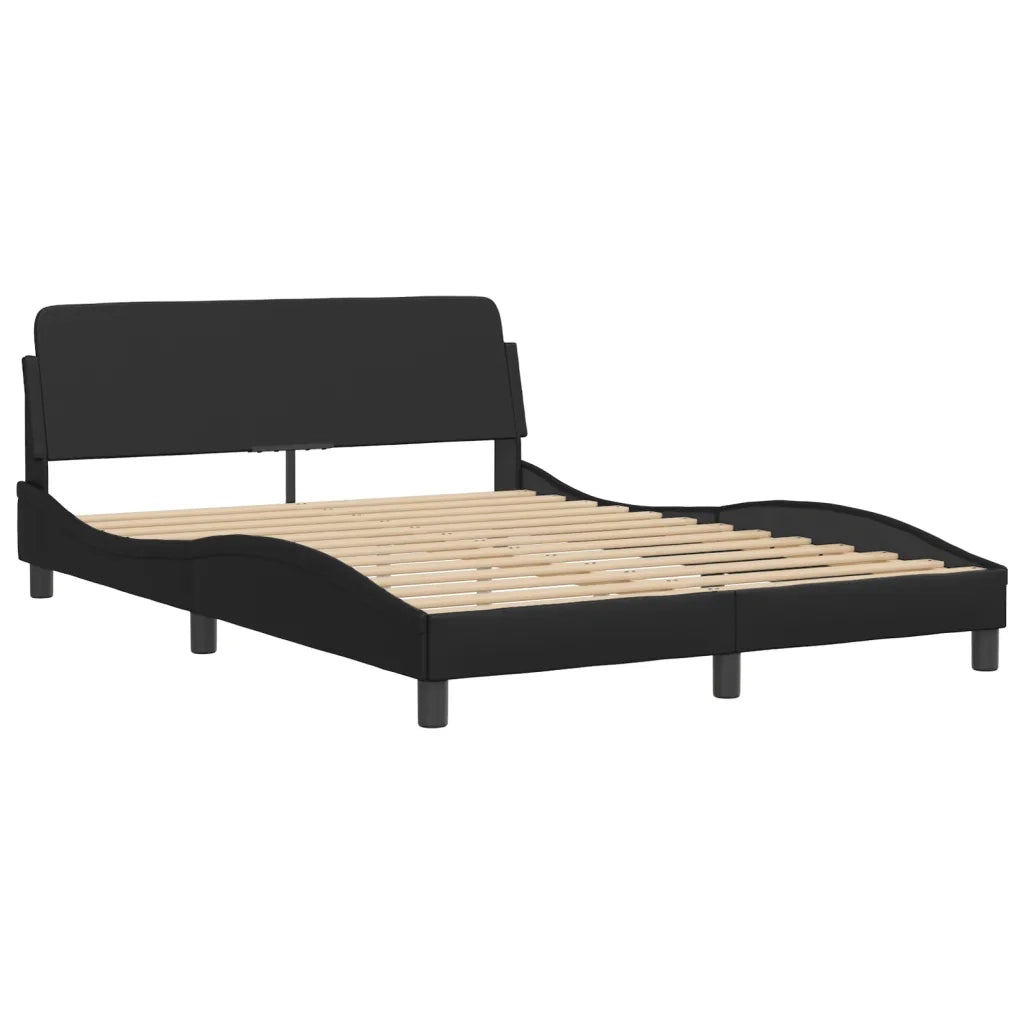 Giroletto Viana con LED senza Materasso-Struttura Letto Nero 120x200 cm