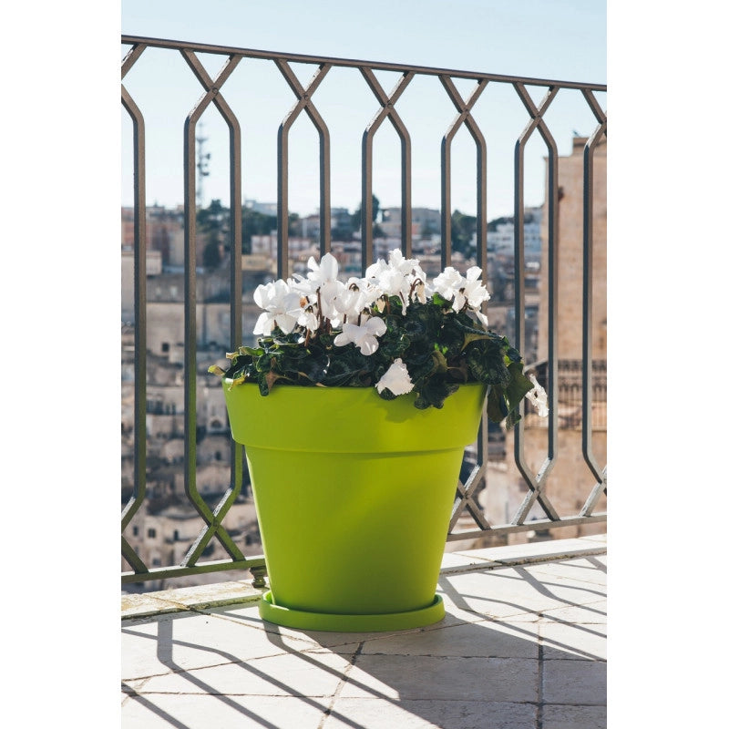 Vaso moderno di design Ø50 H44 in polimero viola resistente per interno ed esterno - Made in Italy - Monacis