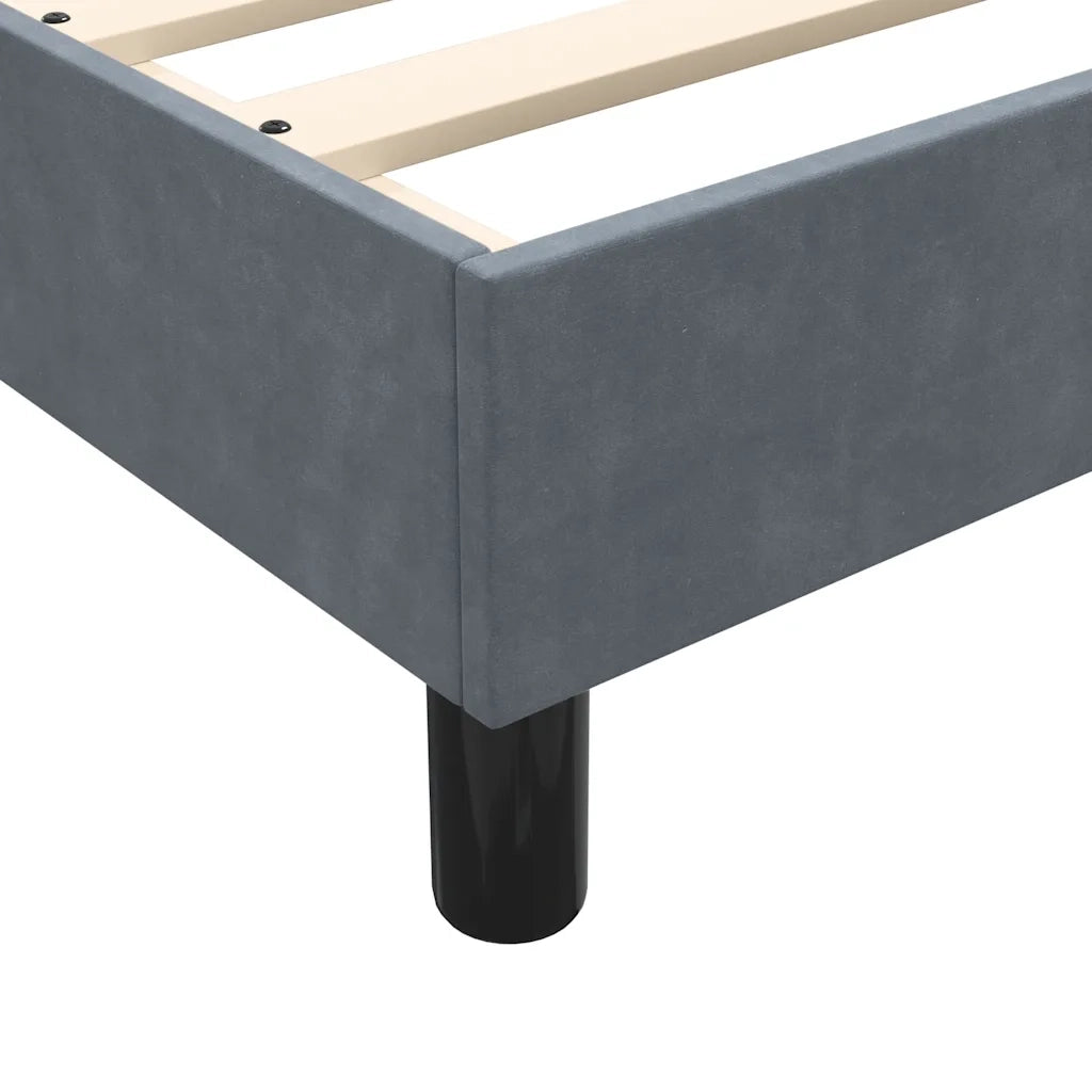 Giroletto a Molle senza Materasso-Struttura Letto Grigio Scuro 80x210cm Velluto