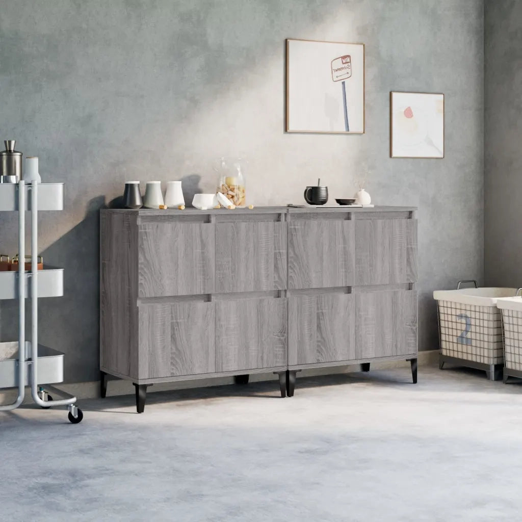 Credenze 2pz | Madia | Buffet da pranzo | Armadio da pranzo Grigio Sonoma 60x35x70 cm in Legno Multistrato