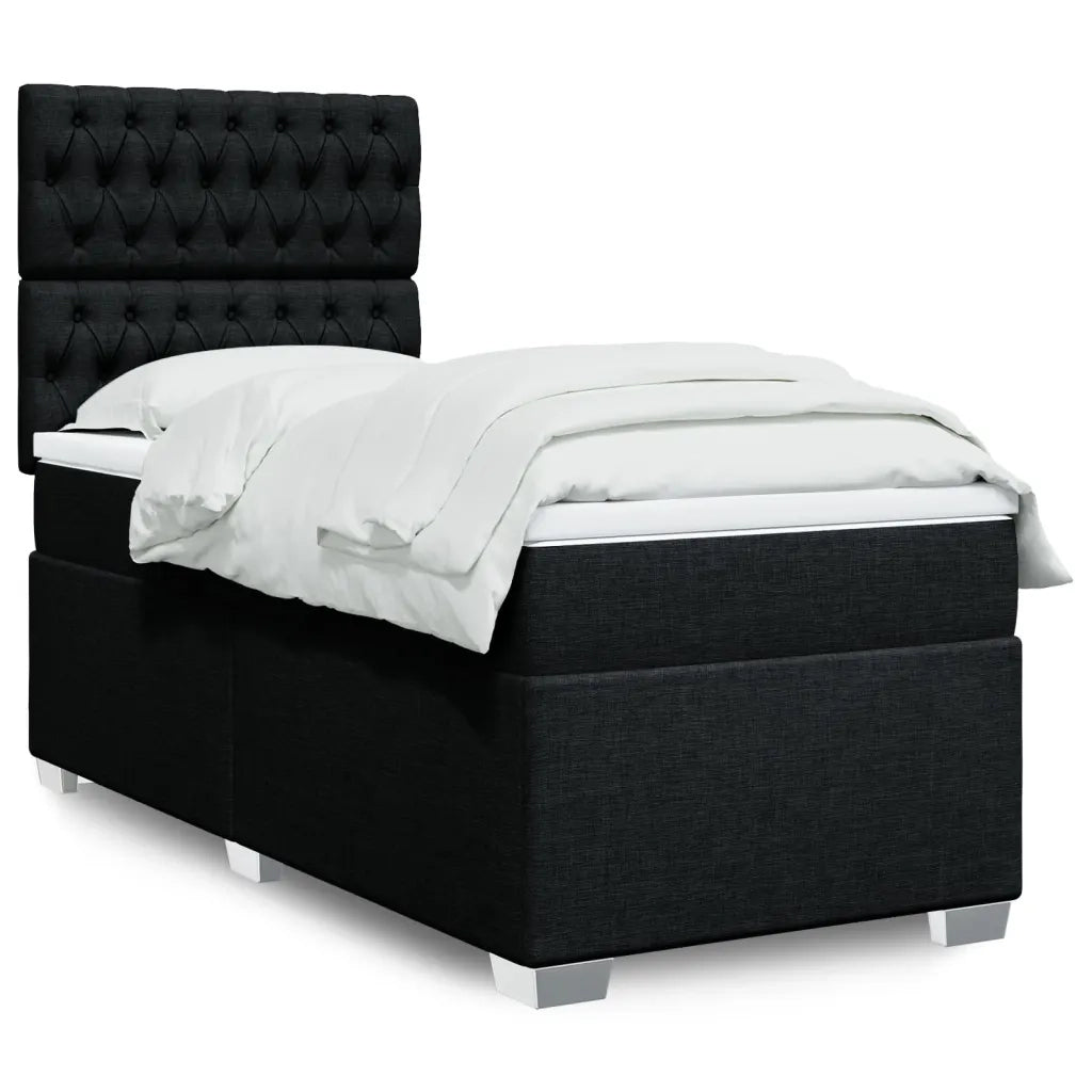 Giroletto a Molle con Materasso Nero 90x190 cm in Tessuto 3290352