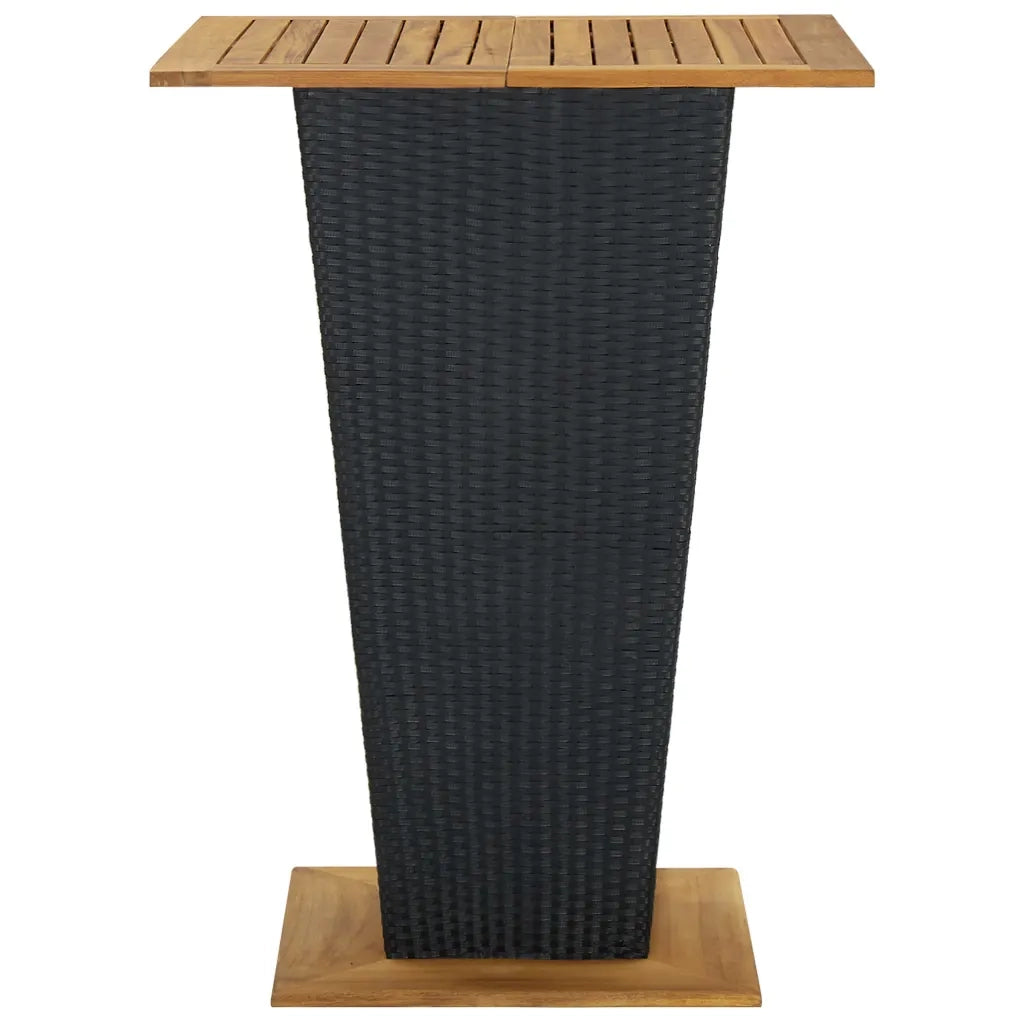 Set da Bar da Giardino 5 pz con Cuscini in Polyrattan Nero 3064860