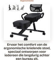 Sedia Ergonomica con Schienale - Regolabile Altezza/Angolazione - Cuscino in Pelle - Schermo a Maglia - Struttura in Acciaio - Comfort Respirante - Sedia da Ufficio Ergonomica